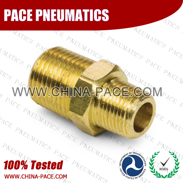 Reducing Hex Nipple Brass Pipe Fittings, Brass Threaded Fittings, Brass Hose Fittings,  Pneumatic Fittings, Brass Air Fittings, Hex Nipple, Hex Bushing, Coupling, Forged Fittings
